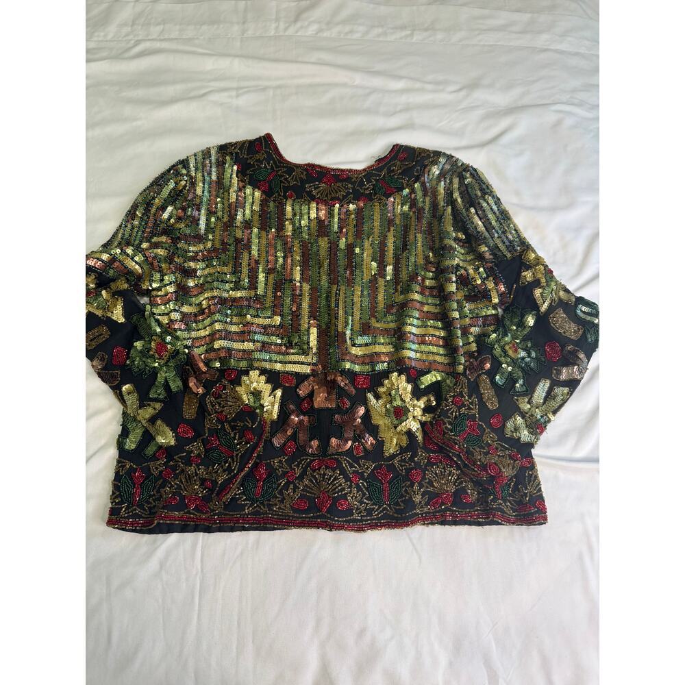 Tan-Chho Vintage 80's Multi-Colored Sequin Jacket - Picture 8 of 12